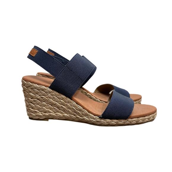 Tommy Bahama Sakura Sandal Heels Wedges Navy Blue Espadrilles 9 - Picture 2 of 11